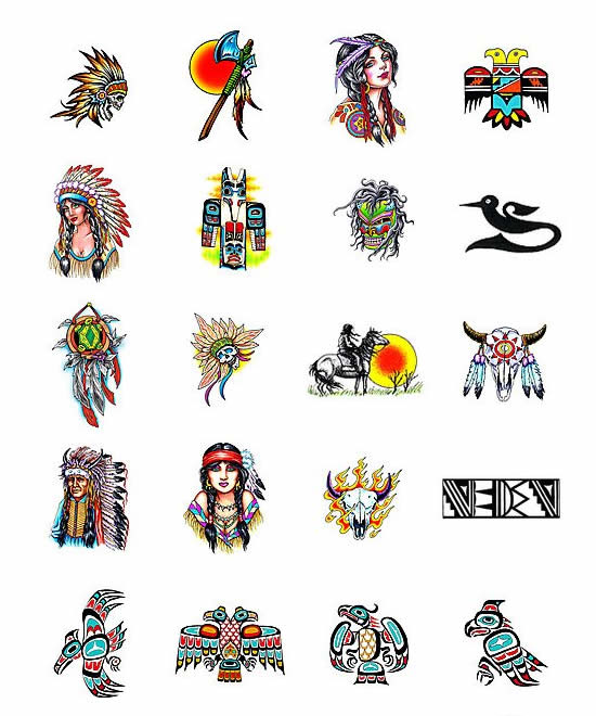 Exotic Native American Blackfoot Indian Symbol Tattoos
