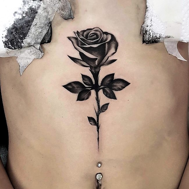 blackwork-rose-tattoo