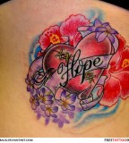 Red and Cool Bleeding Heart Flower Tattoo Design for Women