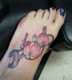 Bleeding Heart Flower Tattoo for Women Leg