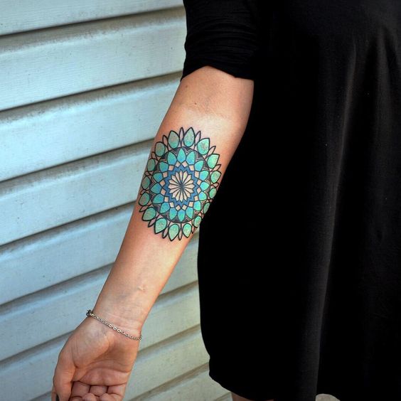 blue mandala tattoo