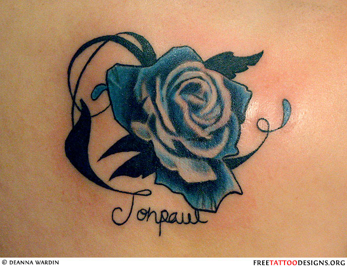 Remarkable Blue Rose Tattoo Design