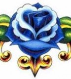 Blue Rose Sketch Tattoo for Back