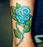 Beautiful Blue Rose Queen Tattoo on Forearm
