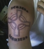 Nice Bold Cross Wrapped In Veritas And Aequitas Lettering