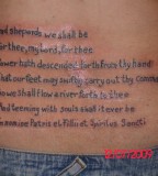 The Boondock Saints Prayer Inked On The Lower Back Looking Great