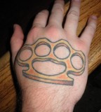 Brass Knuckle Tattoo on Back Hand