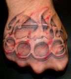 Brass Knuckle Hand Tattoo - Hand Tattoos