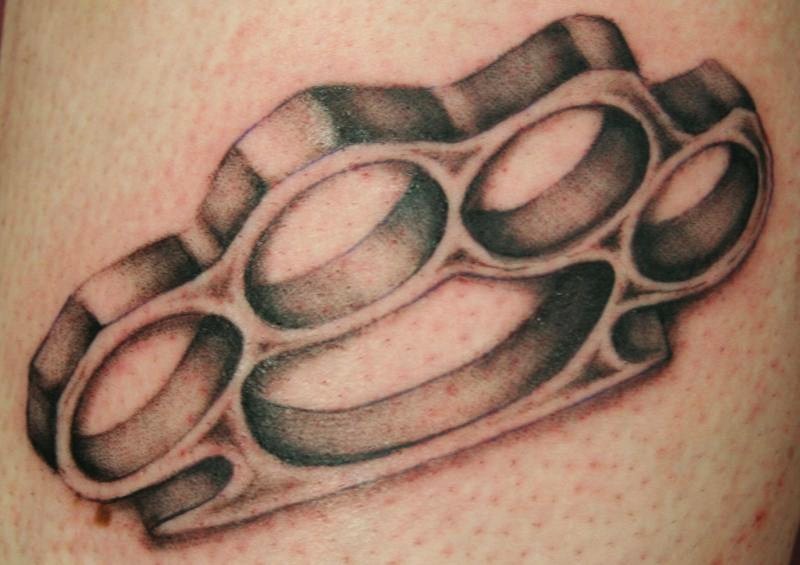 Brass Knuckles Hands Tattoos Design