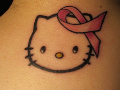 Hello Kitty Breast Cancer Symbol Tattoo for Girl
