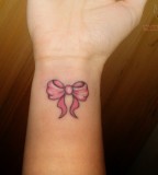 Cool Pink Ribbon Breast Cancer Tattoo for Girl
