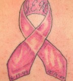 Big and Cool Pink Ribbon Breast Cancer Tattoo Design