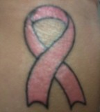 Pink Ribbon Breast Cancer Symbol Tattoo for Women