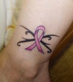 Queen and Breast Cancer Symbol Pink Ribbon Tattoo Designs