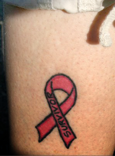 Queen of Tattoo Cancer Symbol Pink Ribbon for Women