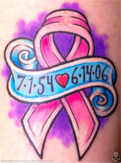 Breast Cancer Symbol Pink and Purple Tattoo Awareness