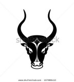 Black And White Bull Head Tattoo Pictures