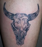 Bull Skull Tattoo With Nice Details