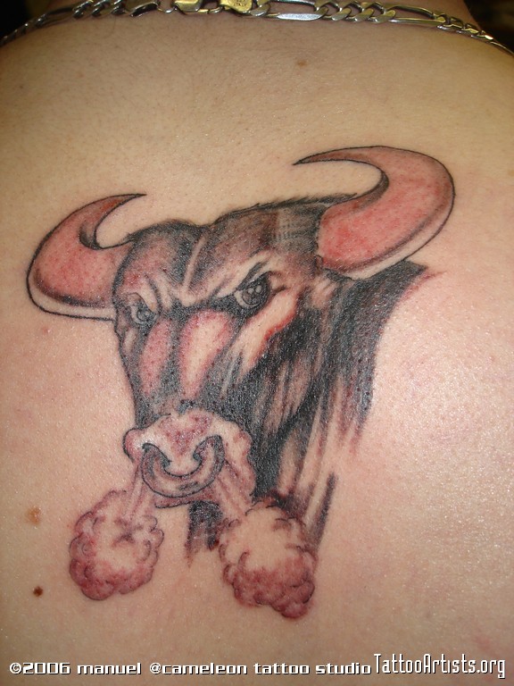 Angry Bulls Head Tattoo Arts