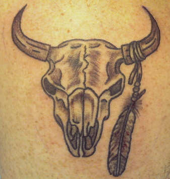 Skull Of The Bull Head Tattoos
