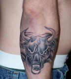 Youth Bull Head Tattoos
