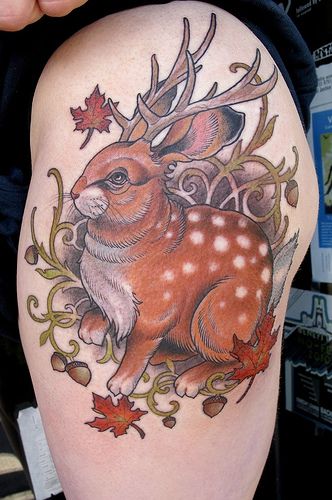 bunny-with-antlers-autumn-inpired-tattoo