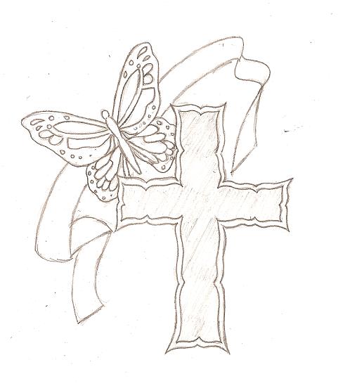 Cross Butterfly Tattoo Skecth by Blkmagick on Deviantart