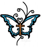 Popular Butterfly Cross Tattoo Design Sketch