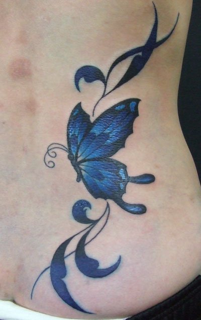 Beautiful Hot Blue Butterfly Tattoos