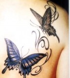 Black Butterfly Tattoo Designs Back Shoulder