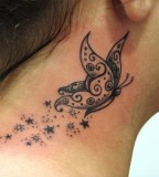 Black Butterfly Tattoos And Designs For Girls