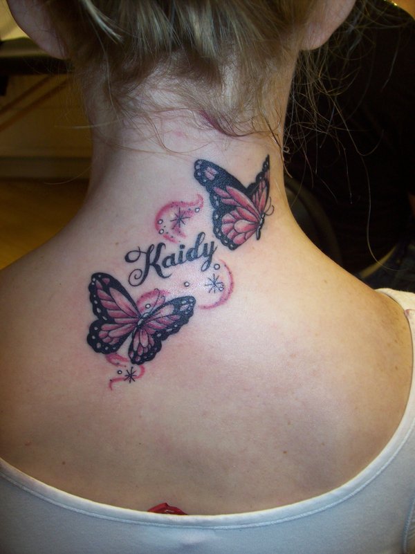 Butterfly Tattoos Back Of Neck Designs For Girls
