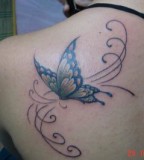 Back Shoulder Butterfly Tattoo Design