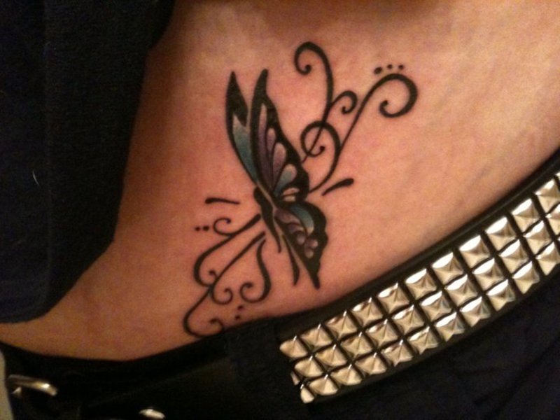 Amazing Butterfly Tattoo on Hip