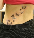 8 Buterflies Hip Tattoos