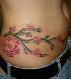 Flower and Branches Hip Tattoos Ideas
