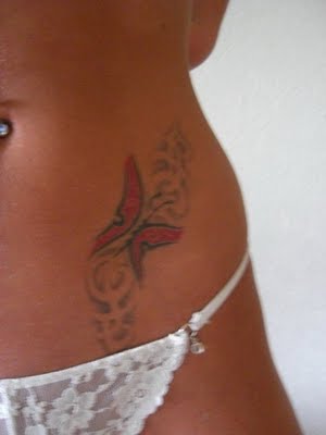 Lower Hip Butterfly  Tattoo