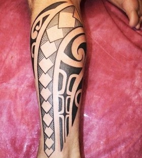 calf tribal tattoo