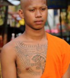 Religious Tattoo Sample on Monk's Chest