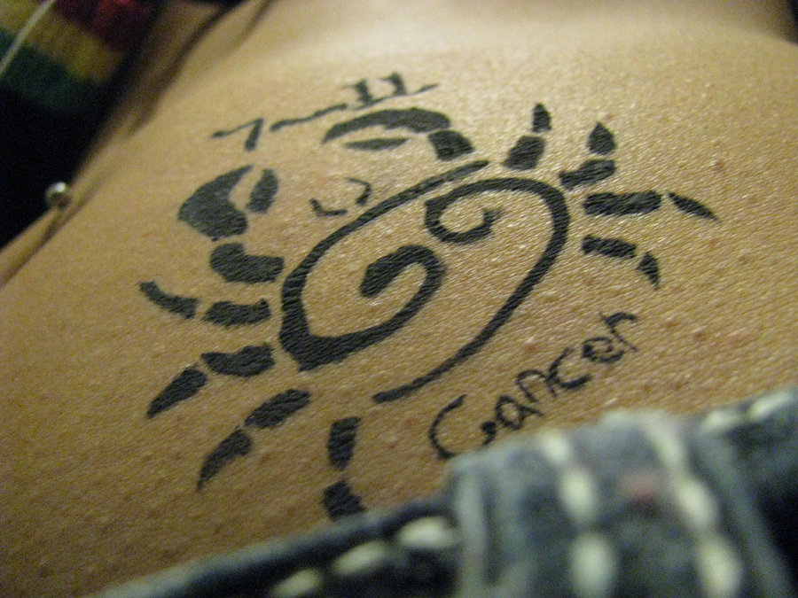 Nice Cancer Zodiac Sign Tattoo