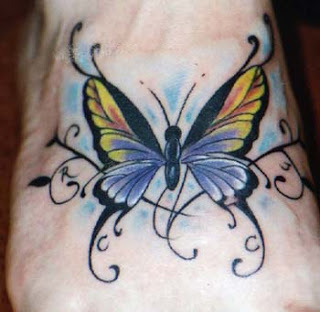 Celtic Butterfly Tattoos with Colorful Ink