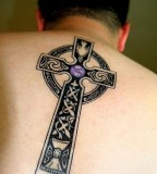 Beautiful Celtic Cross Tattoo Design on Back