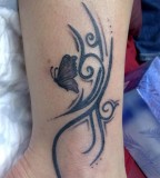 Celtic Butterfly and Tribal Tattoo Design on Leg