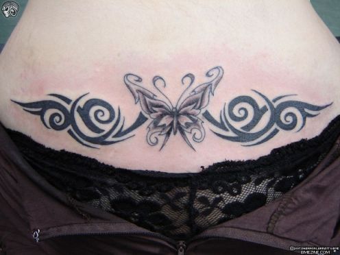 Unique Celtic Butterfly Tattoo Combined with Tribal Tattoo