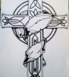 Celtic Cross Tattoo Design On Paper