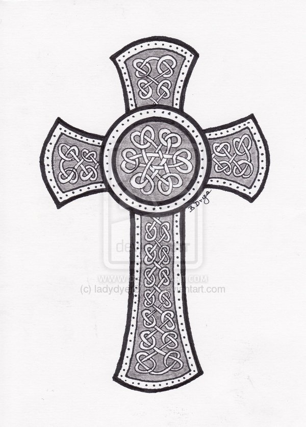 Nice Celtic Cross Tattoo Design on Paper