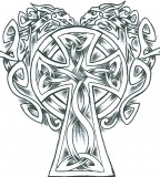 Simple Celtic Dragons Cross Tattoo Design