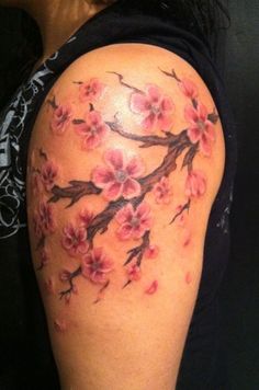 cherry blossom tattoo by Jessica Brennan