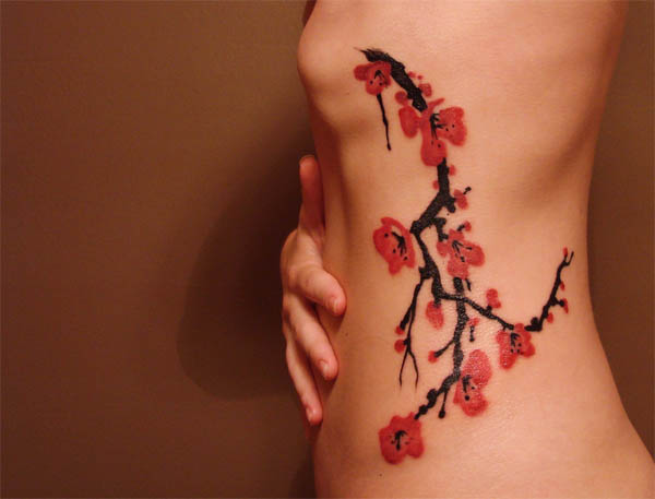 Cherry Blossom Side Tattoo – Meaning Tattoo Design