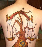 Libra On Cherry Tree Tattoo Pictures